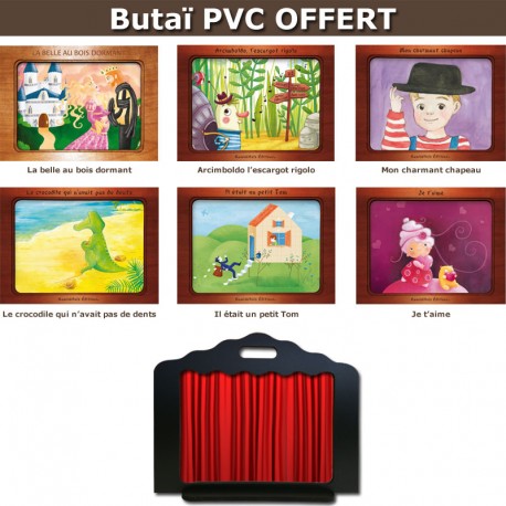 Pack MATERNELLE 6 kamishibais et son butaï en PVC